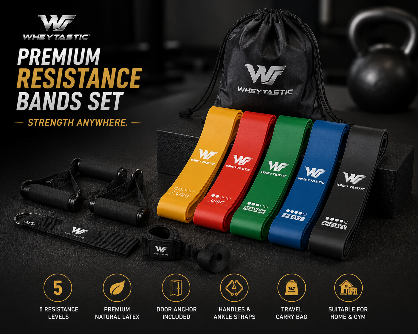 Wheytastic Premium Resistance Bands Set