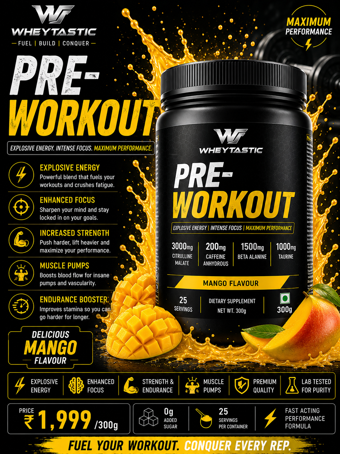 Wheytastic Pre-Workout – Mango Madness