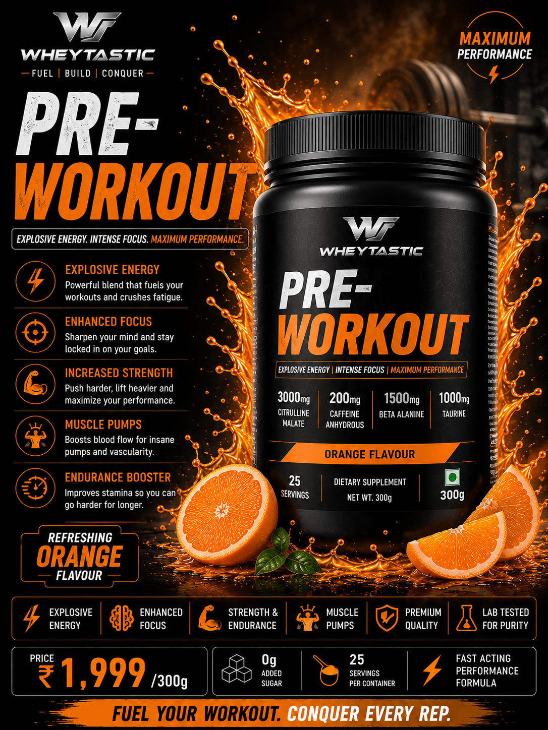 Wheytastic Pre-Workout – Orange Fury