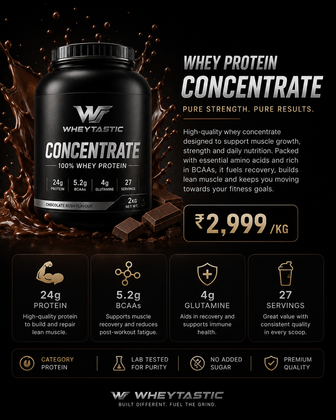 Wheytastic Concentrate – Chocolate Rush (1 KG)