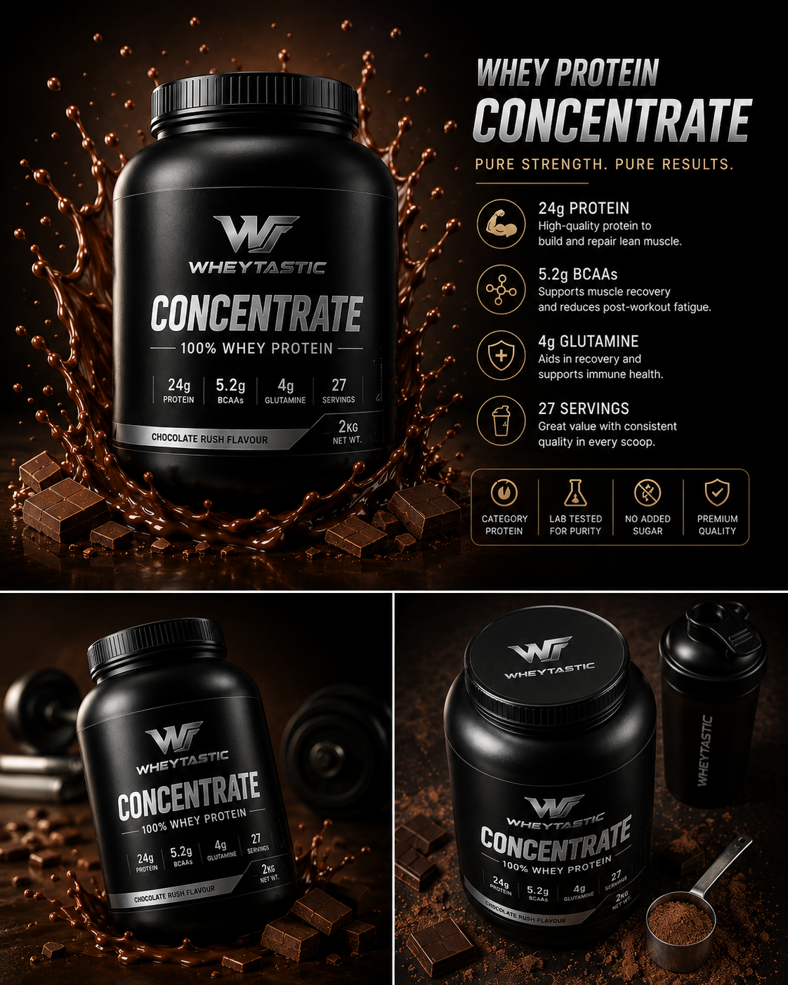Wheytastic Concentrate – Chocolate Rush (2 KG)