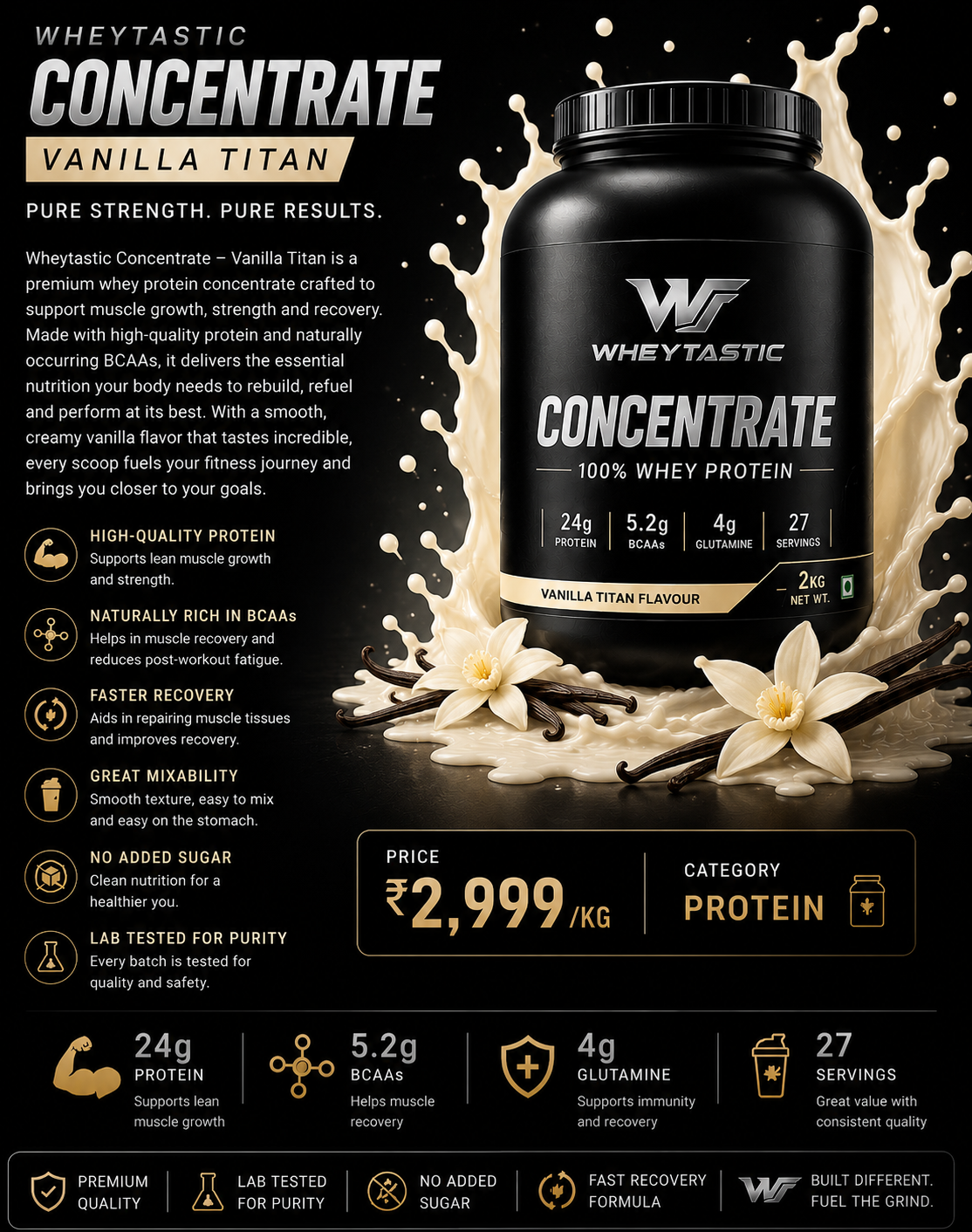 Wheytastic Concentrate – Vanilla Titan
