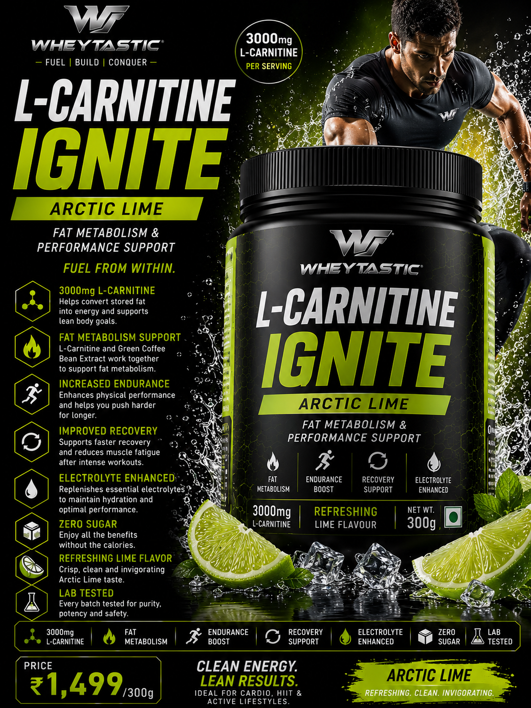 Wheytastic L-Carnitine Ignite – Arctic Lime