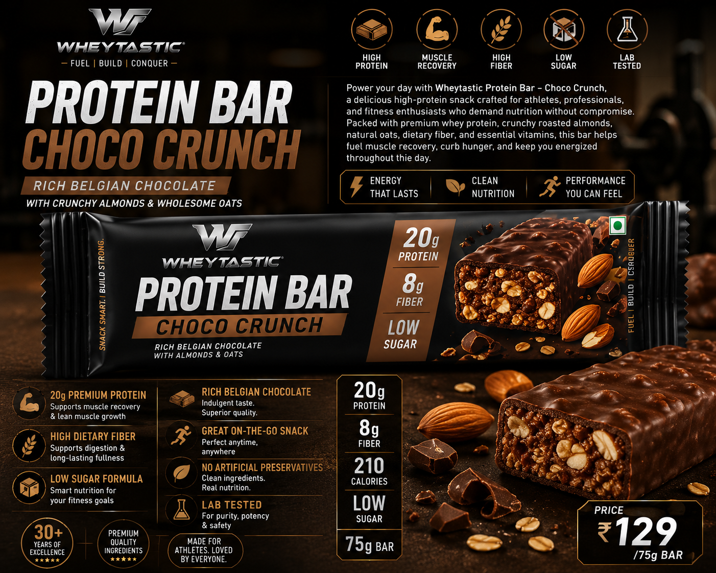 Wheytastic Protein Bar – Choco Crunch